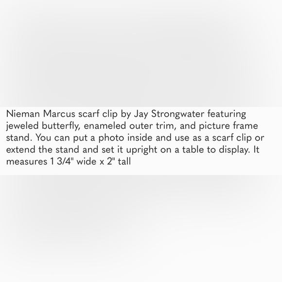 Nieman Marcus Jay Strongwater Jeweled Butterfly Scarf Clip Picture Frame - Picture 7 of 7